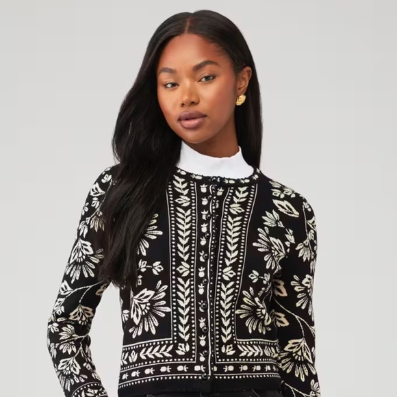 Farm Rio Flower Bloom Knit Cardigan - Picture 1 of 8